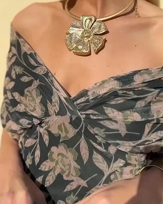 Julieta - Abito elegante con scollo a V e spalle scoperte
