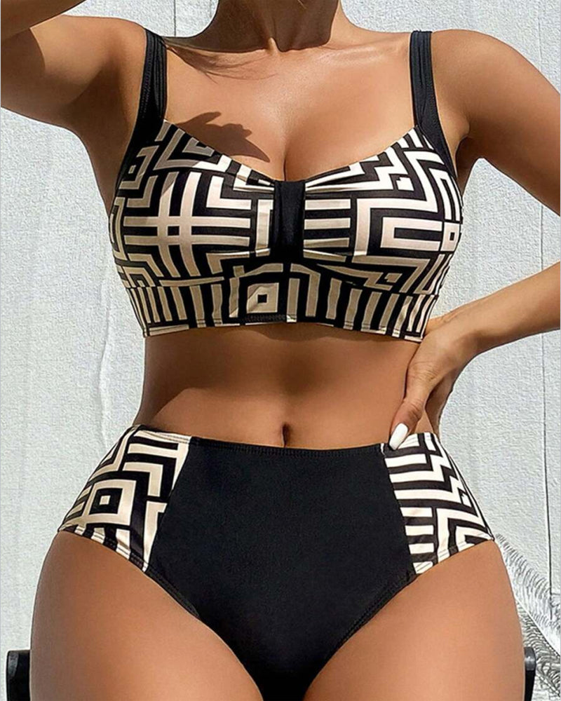 Bikini Due Pezzi Stampa Elegante