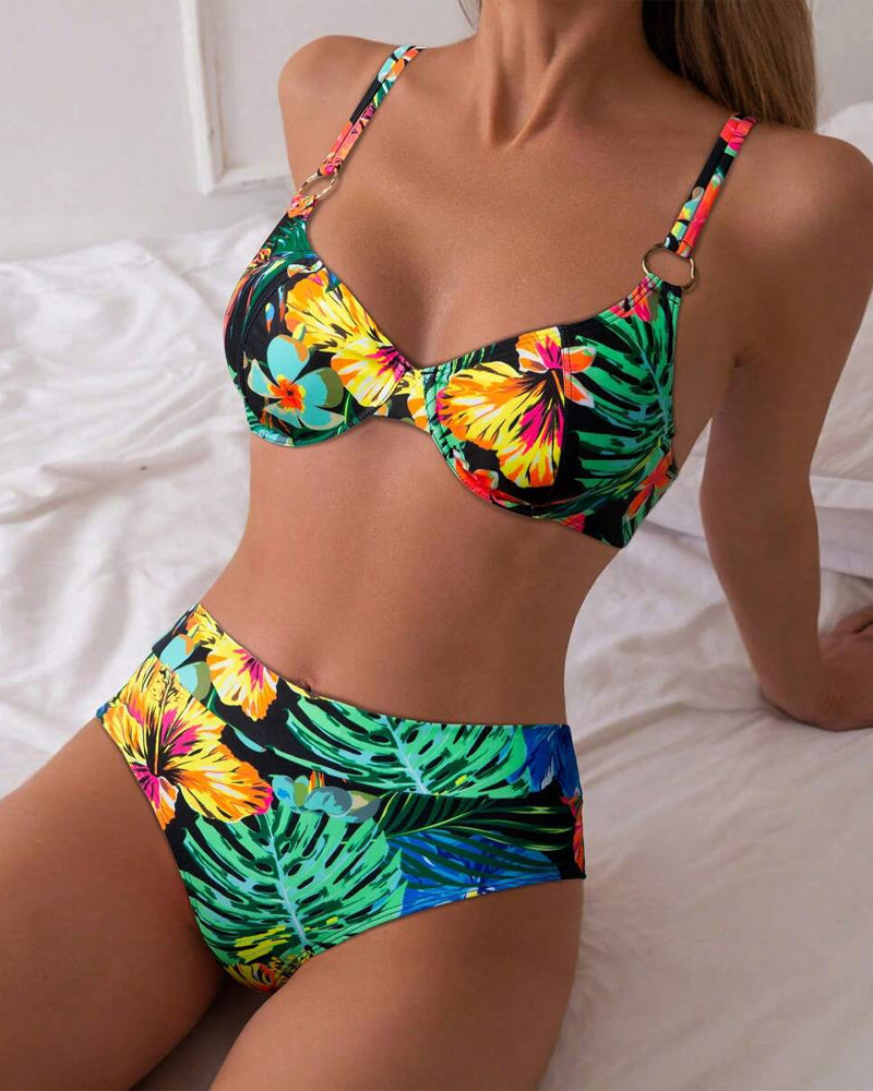 Bikini Sexig Stampato Push-Up Bh Triangle