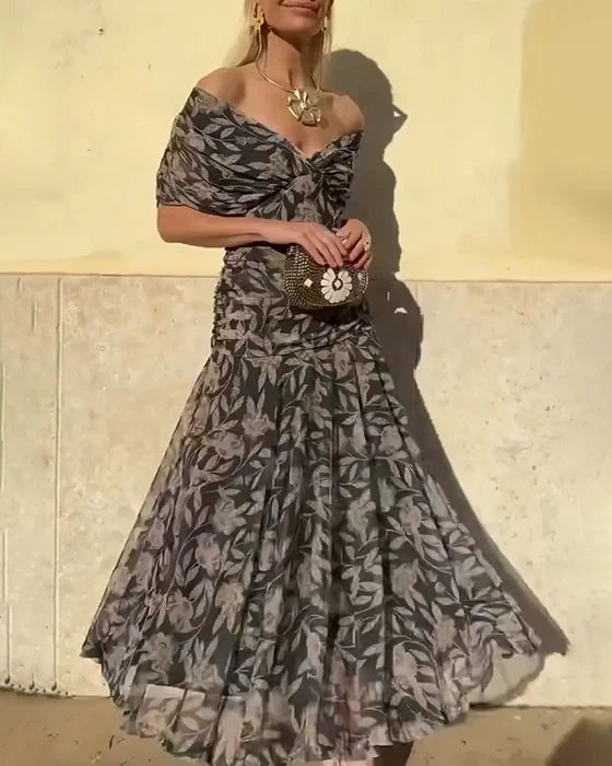 Julieta - Abito elegante con scollo a V e spalle scoperte