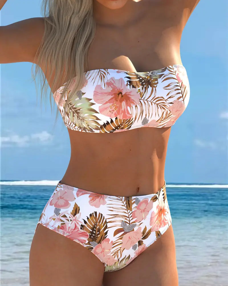 Bikini Bandeau Stampato