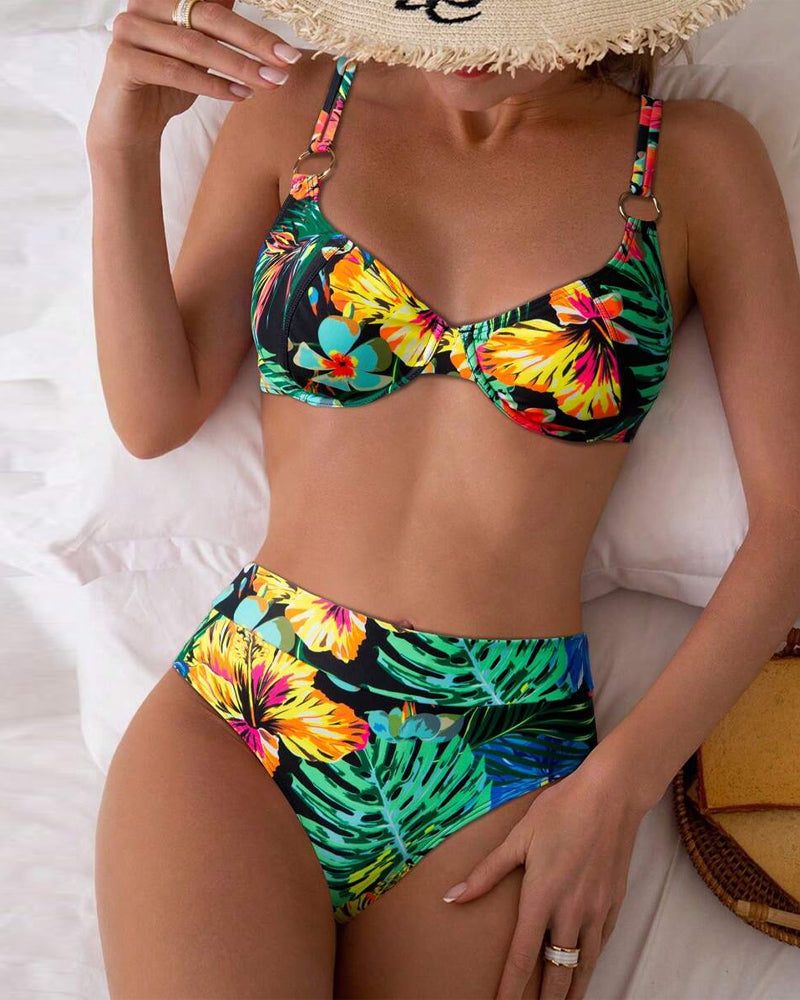 Bikini Sexig Stampato Push-Up Bh Triangle