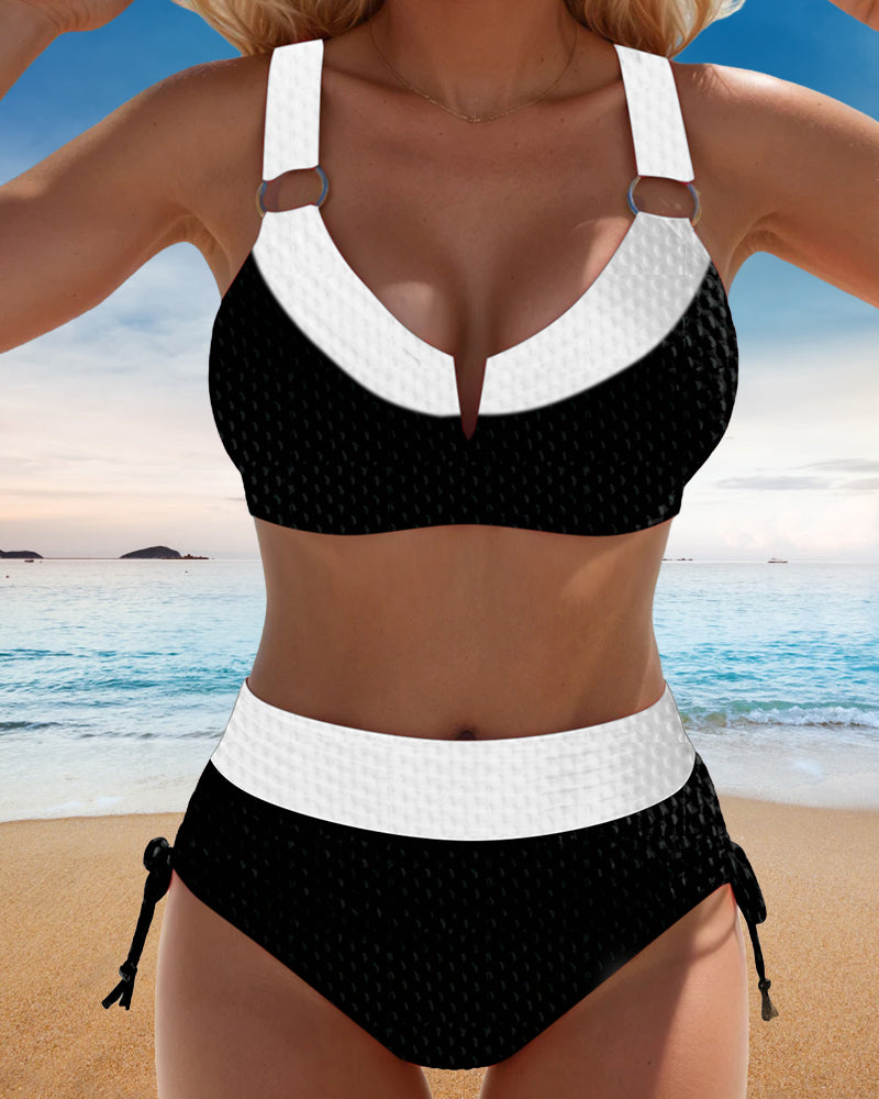 Bikini Bralette Contrast Vita Alta