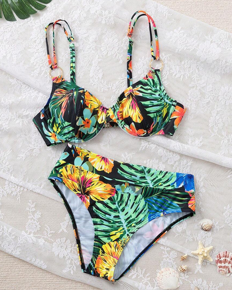 Bikini Sexig Stampato Push-Up Bh Triangle