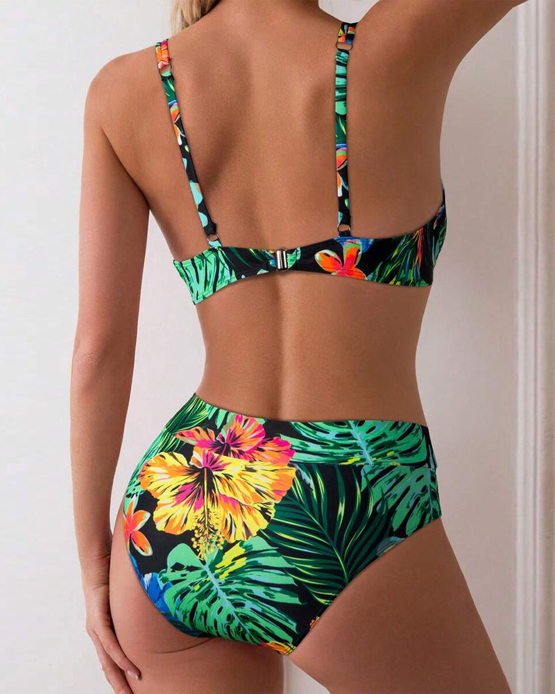 Bikini Sexig Stampato Push-Up Bh Triangle
