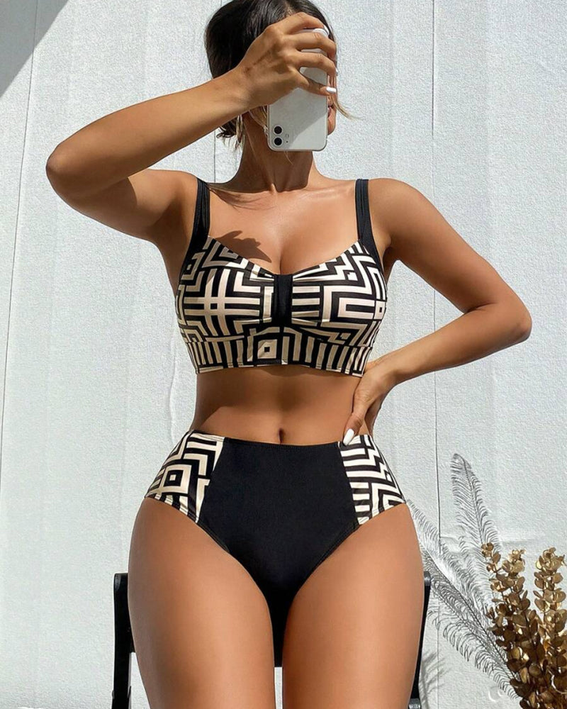Bikini Due Pezzi Stampa Elegante