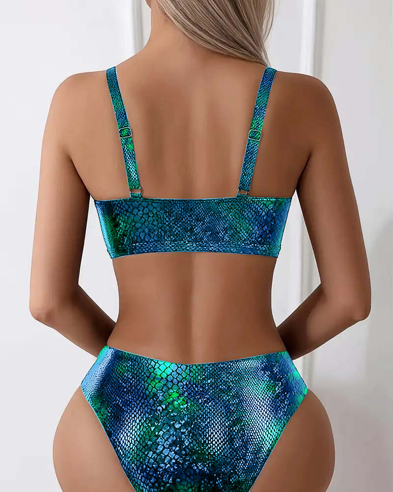 Bikini Ormmönster Bröstknut Vita Alta Triangolo
