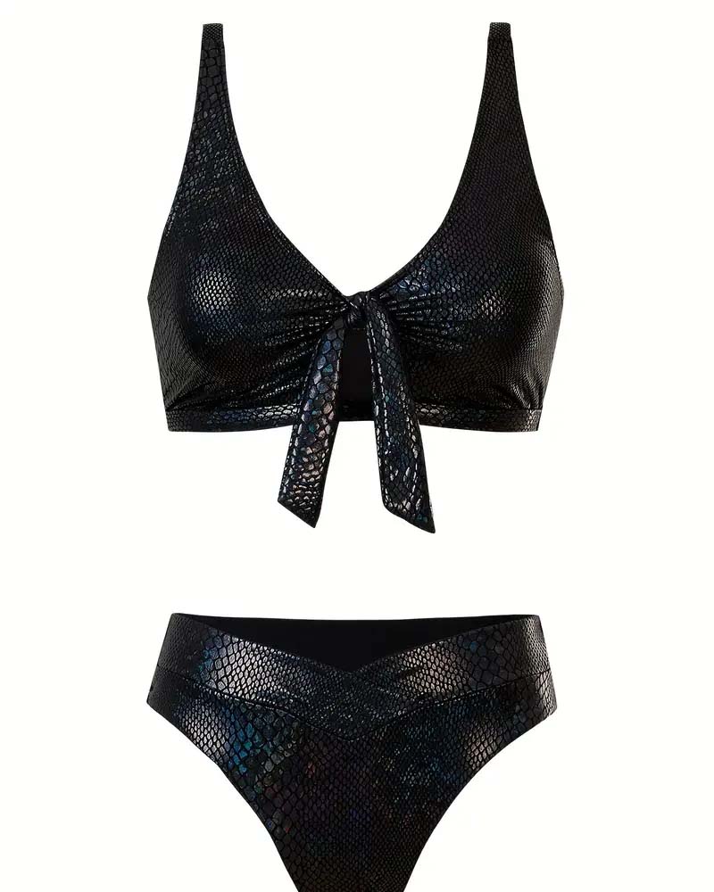 Bikini Ormmönster Bröstknut Vita Alta Triangolo