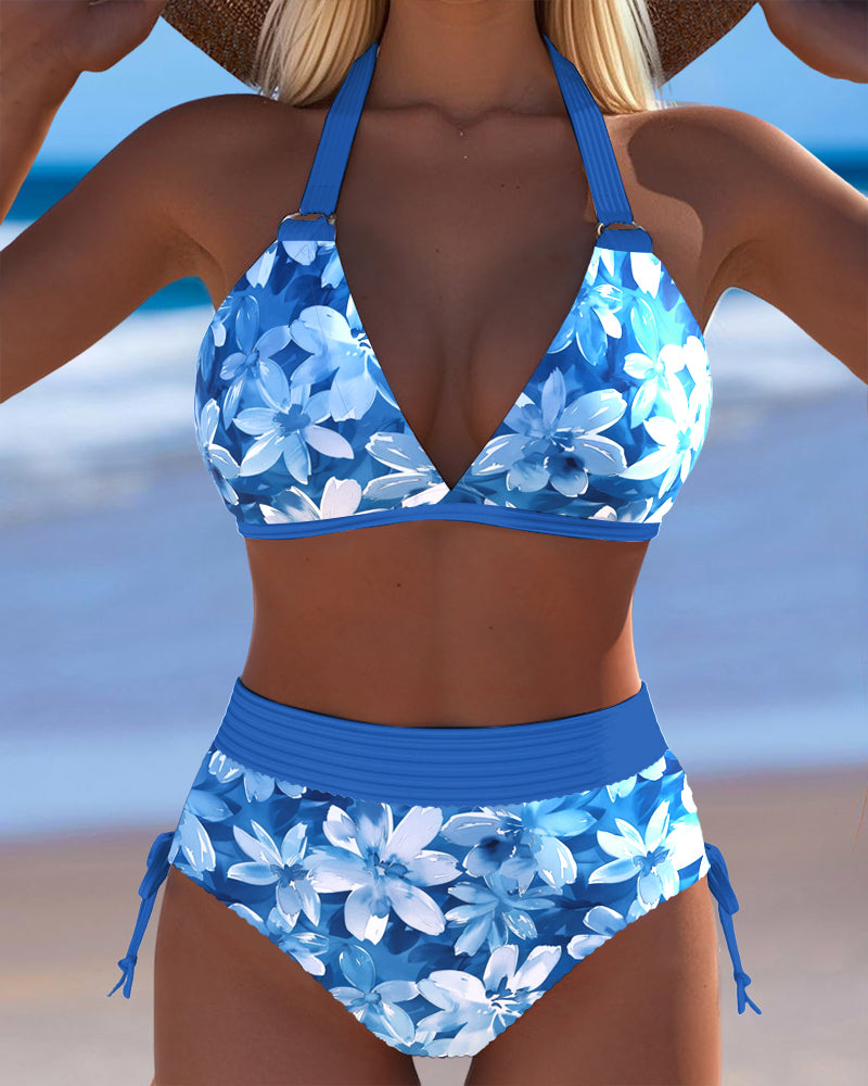 Bikini Sexy Profondo V Stampato Due Pezzi Triangle