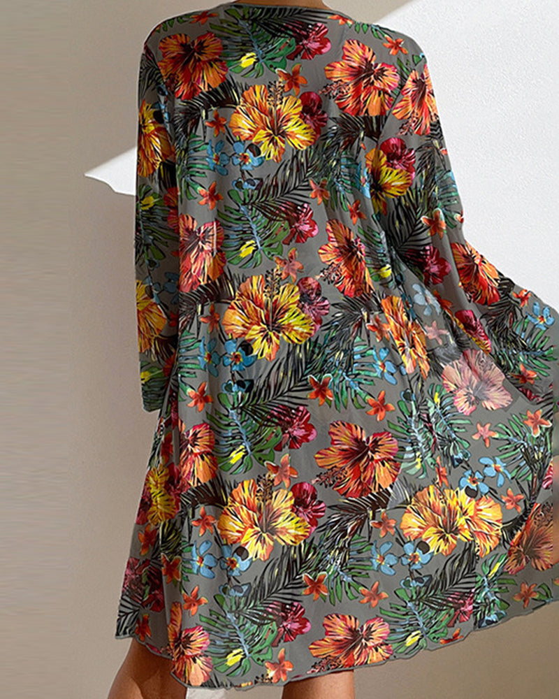 Bikini e Cover Up Blomtryck