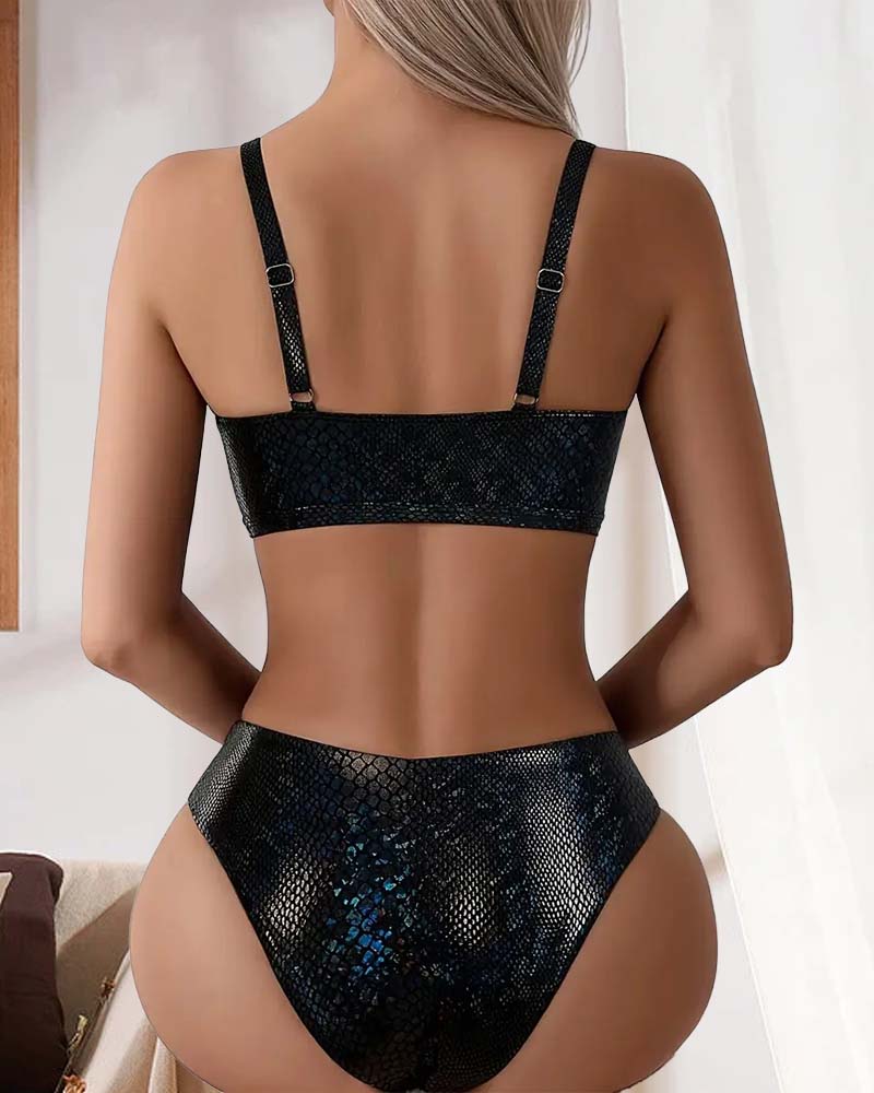 Bikini Ormmönster Bröstknut Vita Alta Triangolo