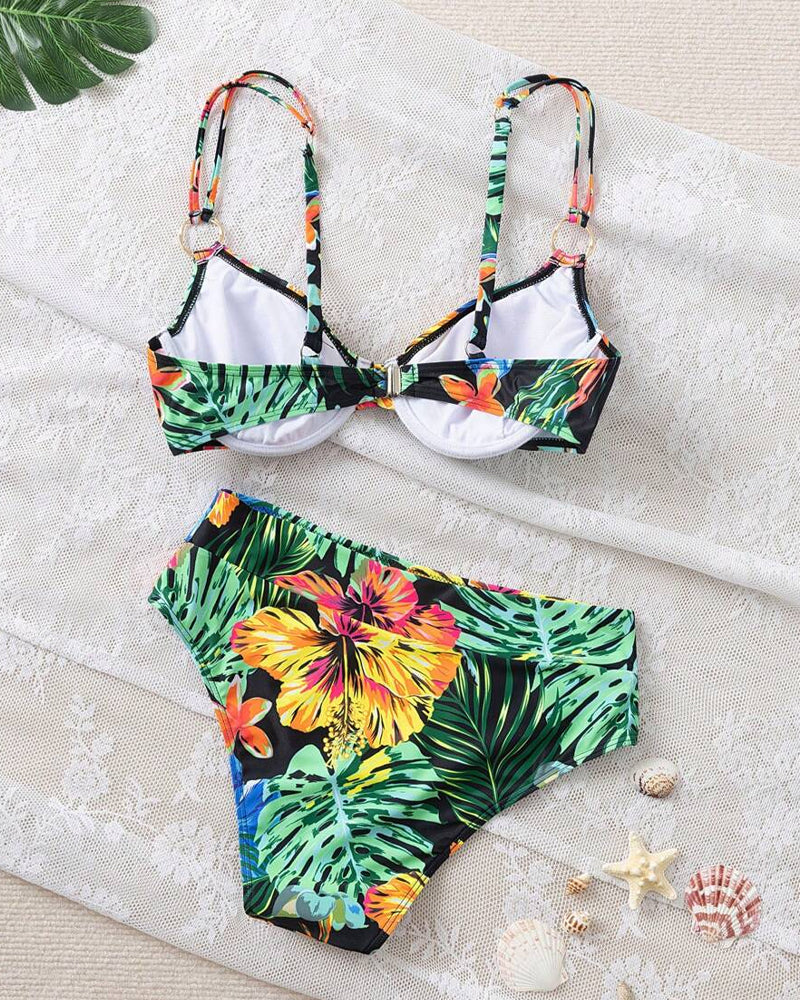 Bikini Sexig Stampato Push-Up Bh Triangle