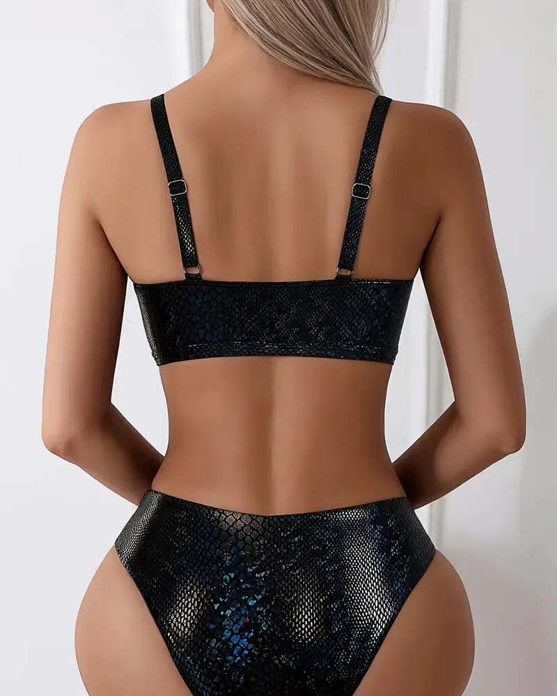 Bikini Ormmönster Bröstknut Vita Alta Triangolo