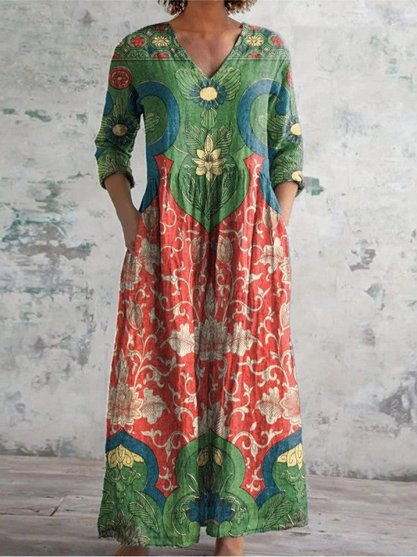 Aroa | Vestito lungo floreale vintage