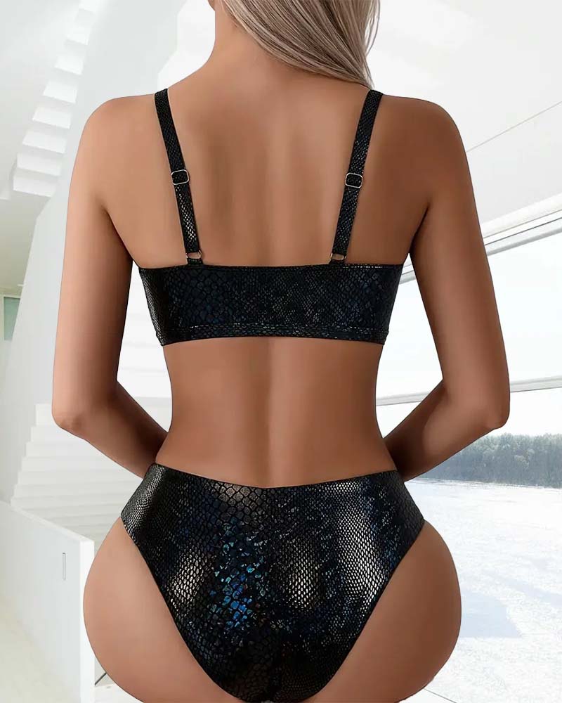Bikini Ormmönster Bröstknut Vita Alta Triangolo